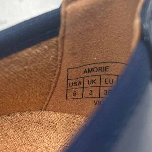 Vionic Amorie Patent Leather Flats Slip On Comfort Shoes Navy Women 5 Wide NWB - Picture 9 of 10